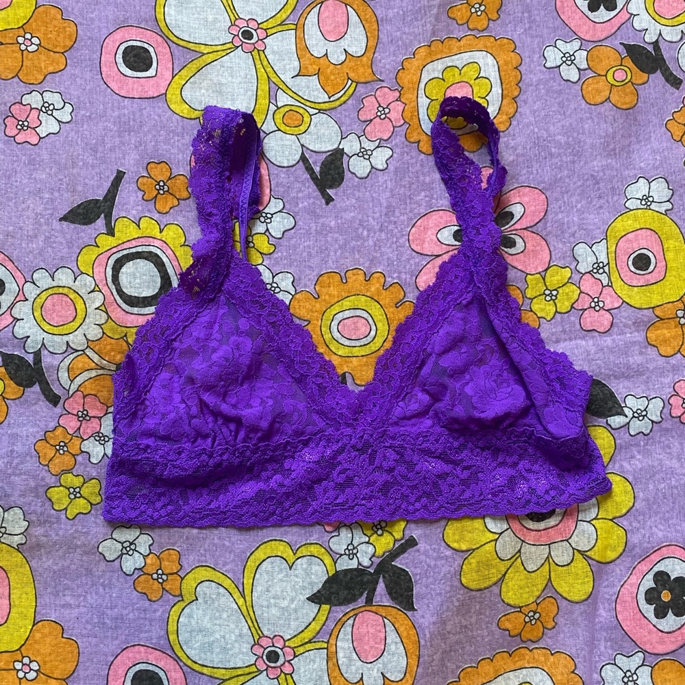 Hanky panky 
Purple 
Lace 
Bralette 
Size womens XS comfortable